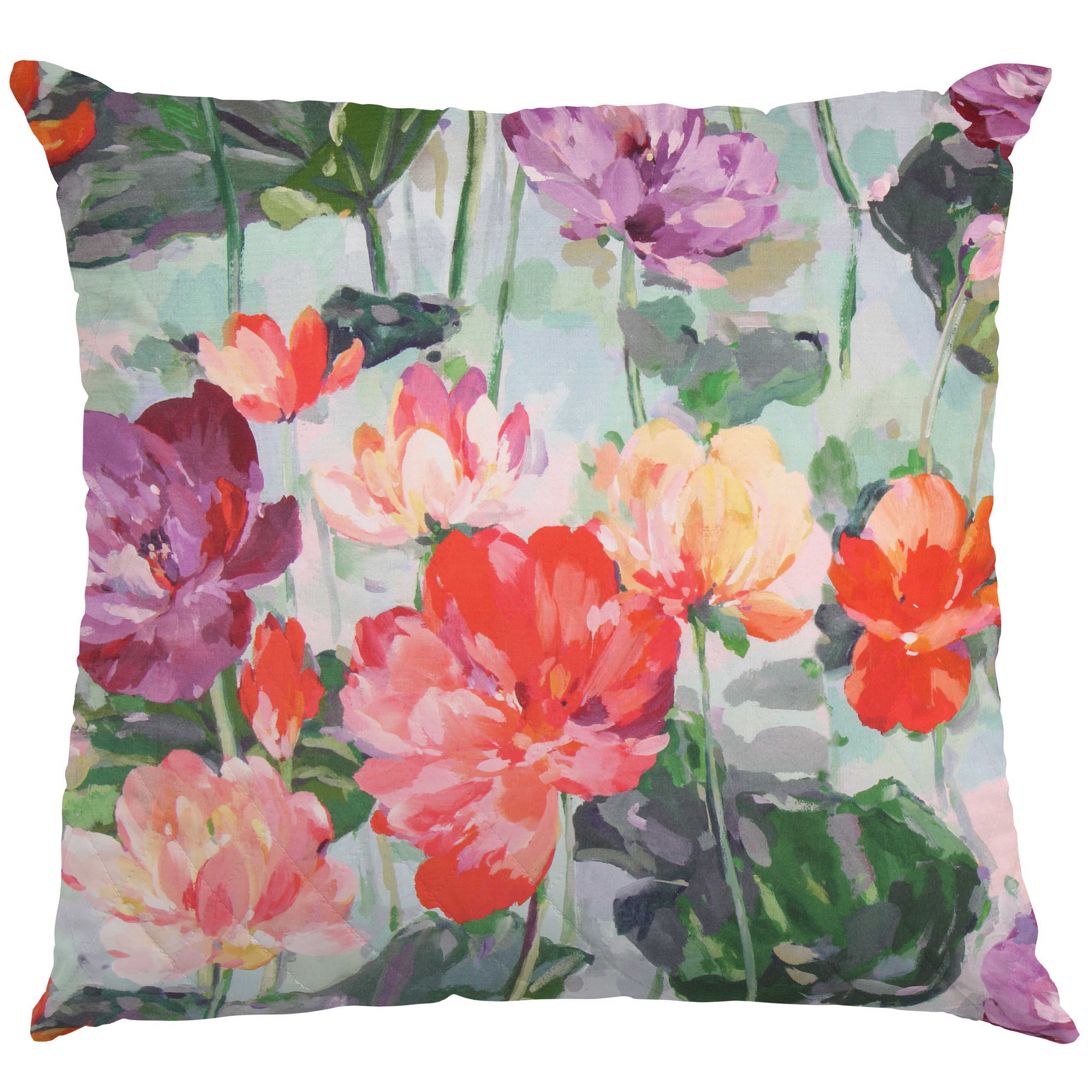 Lona de Algodão Panamá Flores Turquesa - Ribes y Casals