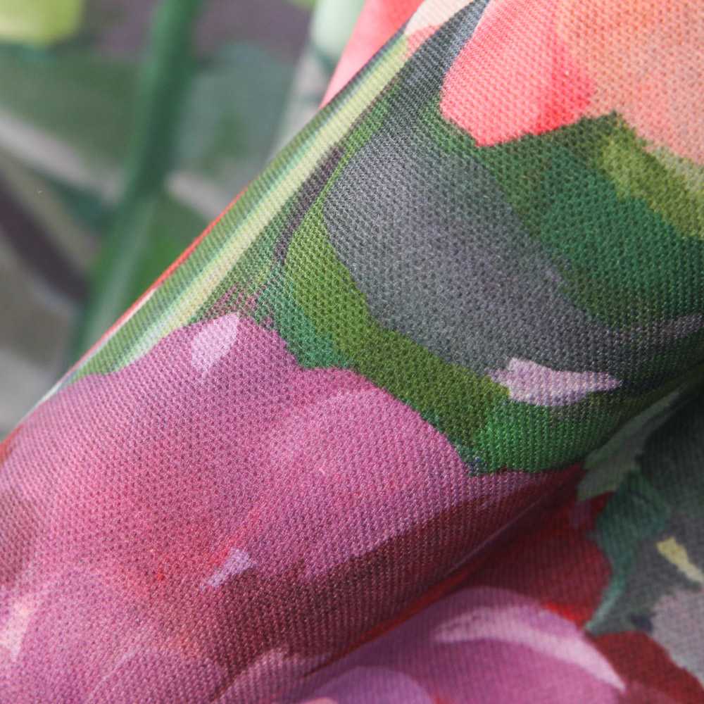 Lona de Algodão Panamá Flores Turquesa - Ribes y Casals