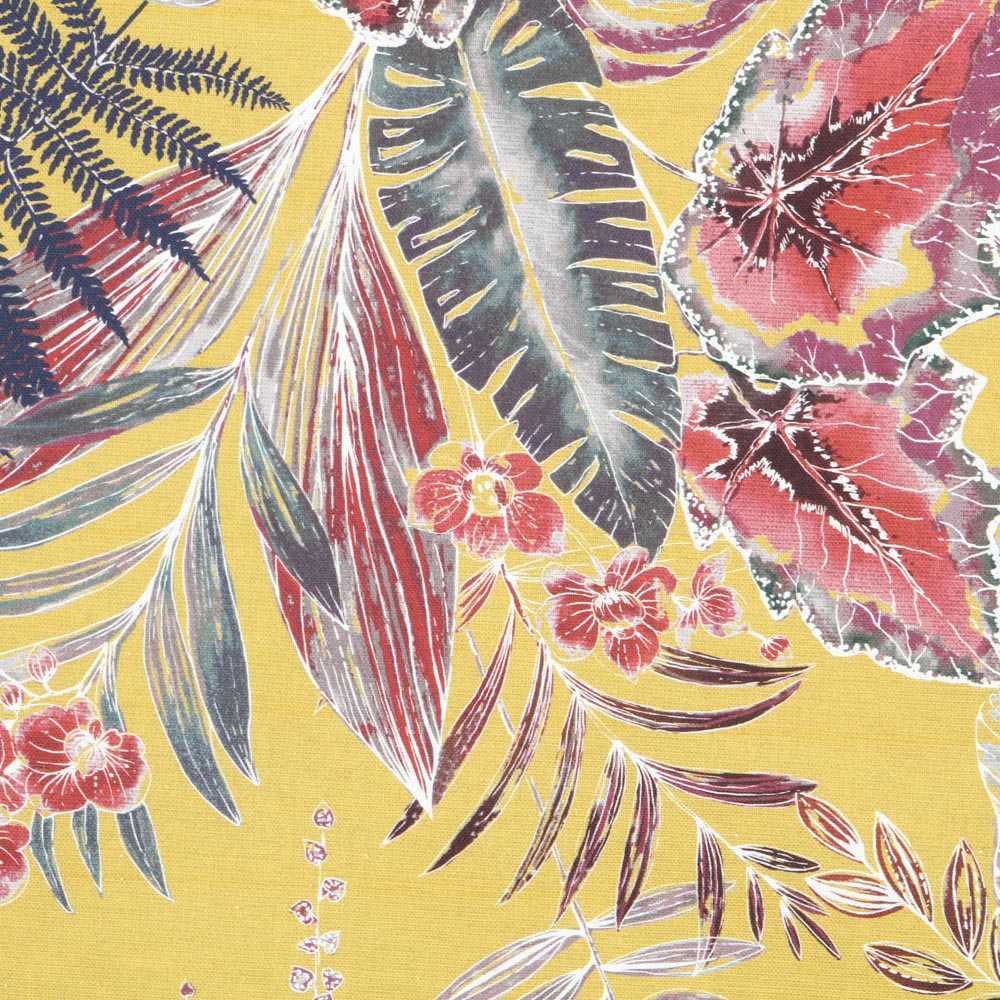 Lona de Algodão Panamá Folhas Tropicais - Ribes y Casals