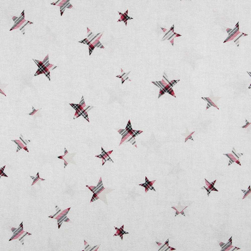 Lona de Algodão Estrelas Xadrez - Ribes y Casals