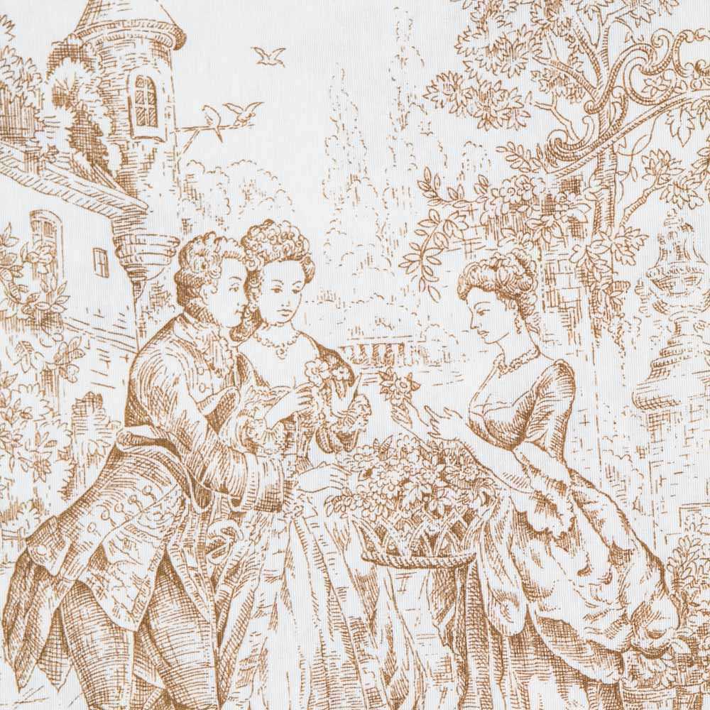 Lona Estampada Toile de Jouy Bege - Ribes y Casals