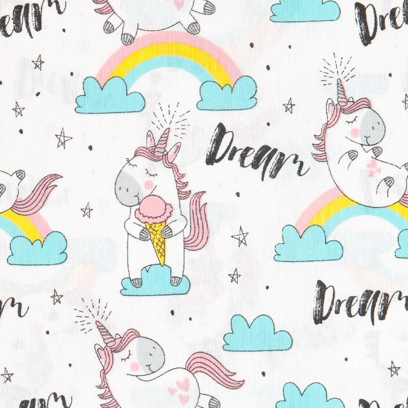 Lona Estampada Unicórnio Branca - Ribes y Casals
