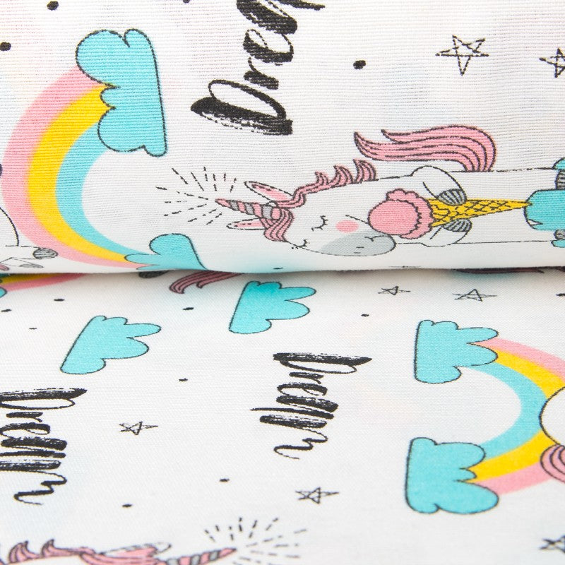 Lona Estampada Unicórnio Branca - Ribes y Casals