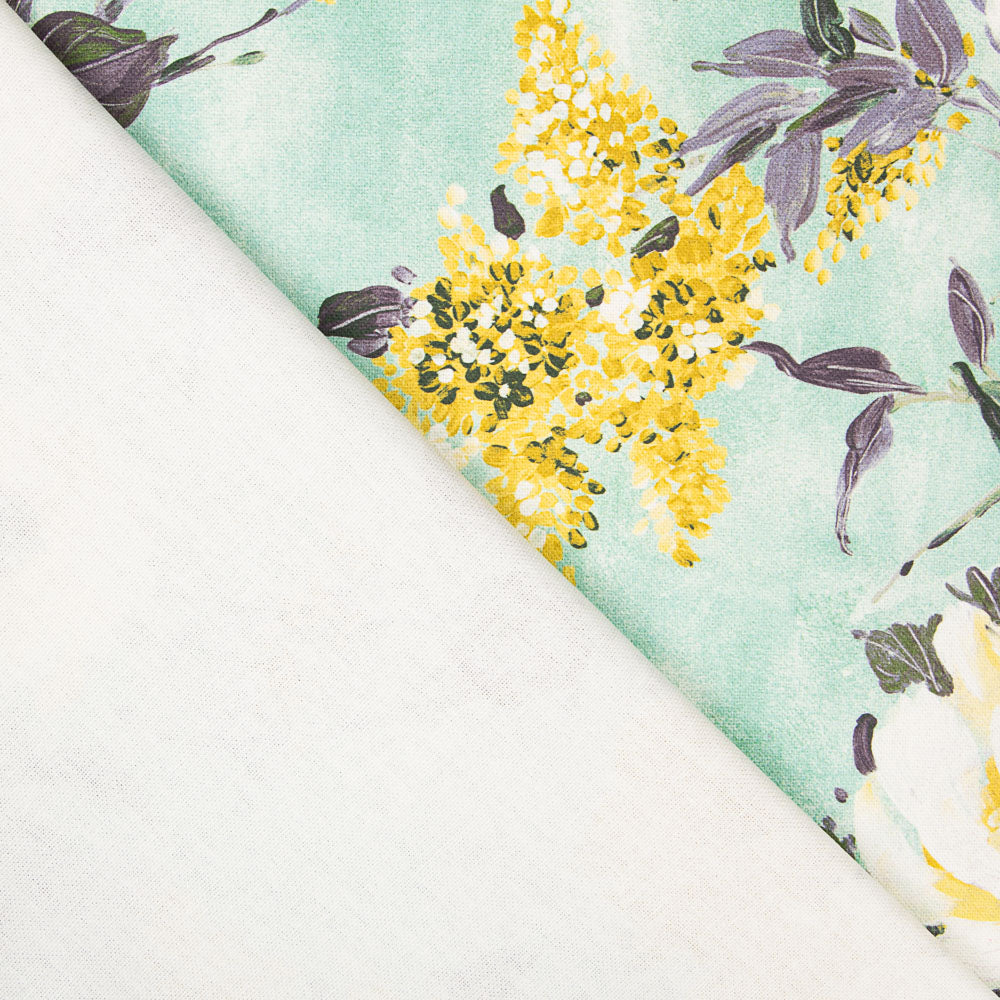 Lona de Algodão Orgânico Verde Camélia - Ribes y Casals