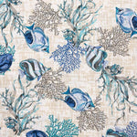 Loneta Estampada Coral Azul - Ribes y Casals