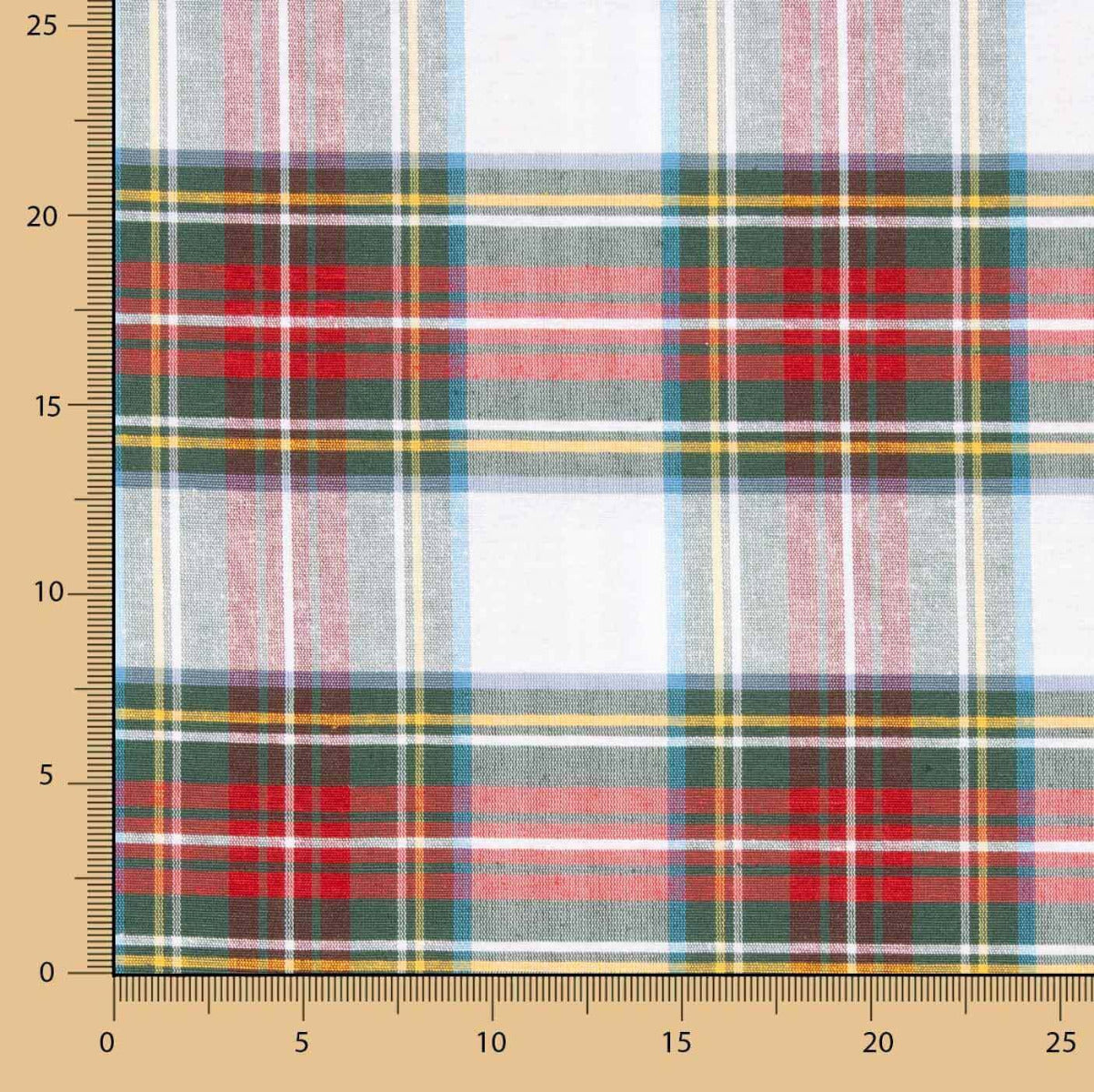 Retal Loneta Cuadros Ventana Amarillo – Rojo 85x280 cm - Ribes y Casals