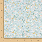 Tela Estampada Algodão Ervas Azul Porcelanato - Ribes y Casals