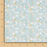 Tela Estampada Algodão Ervas Azul Porcelanato - Ribes y Casals