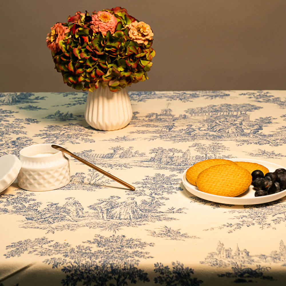 Tela Algodão Estampado Toile Jouy Azul - Ribes y Casals