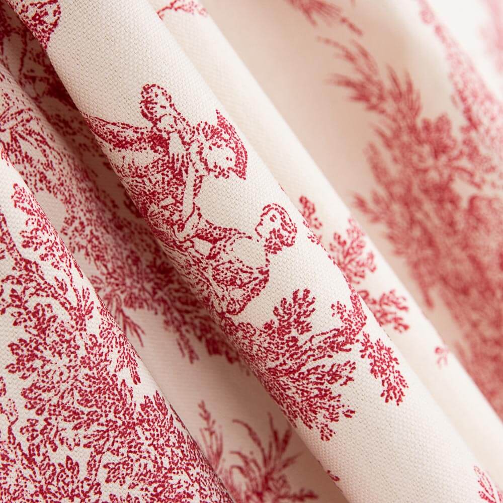 Tela Estampada Algodão Toile Jouy Vermelho - Ribes y Casals