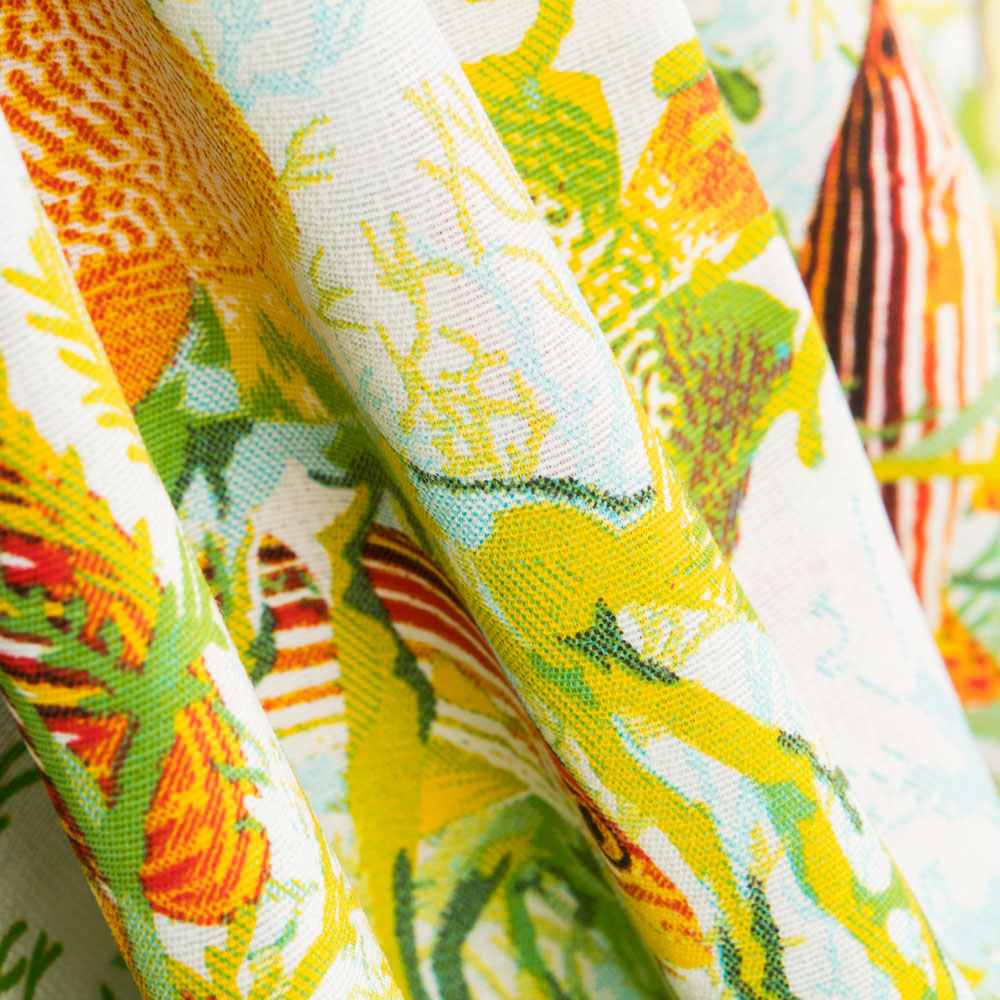 Loneta Estampada Aqua Amarelo - Ribes y Casals