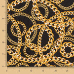 Loneta Estampada Correntes Preto - Ribes y Casals