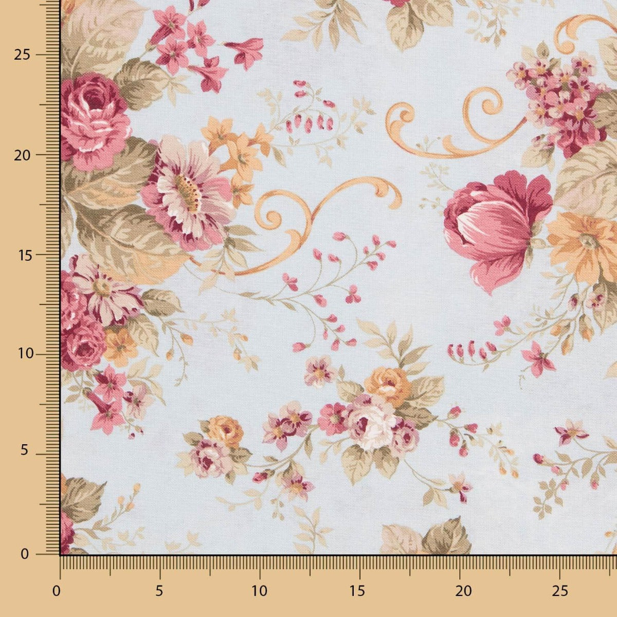 Loneta Estampada Cretonne Celeste - Ribes y Casals