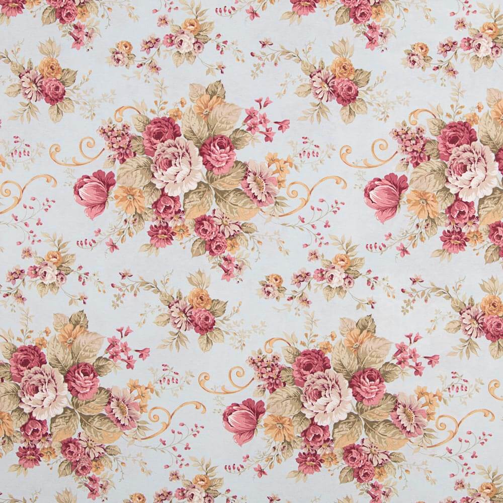 Loneta Estampada Cretonne Celeste - Ribes y Casals