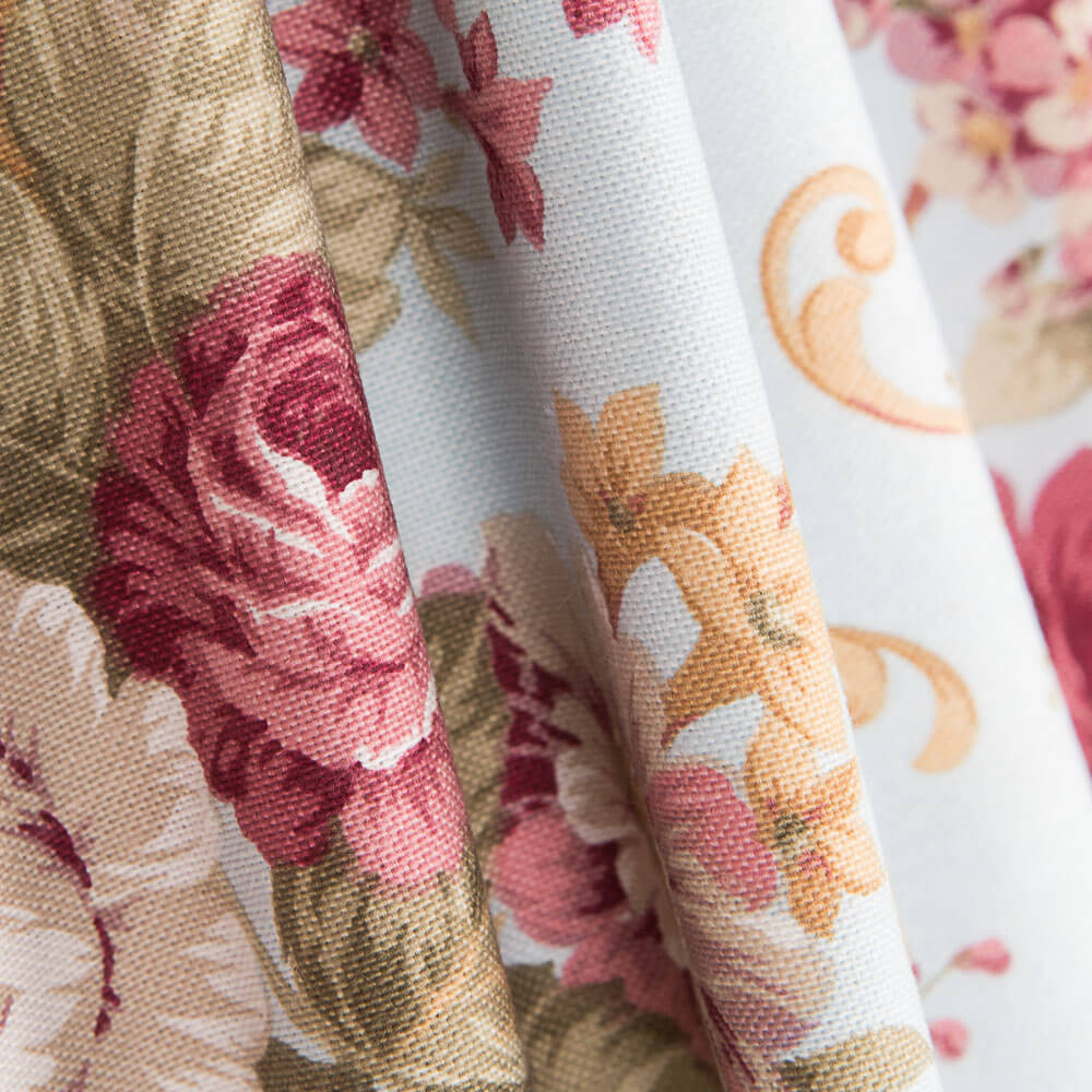 Loneta Estampada Cretonne Celeste - Ribes y Casals