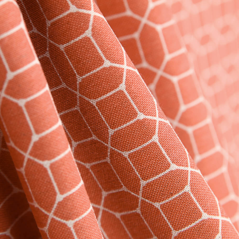 Loneta Estampada Geométrica Coral - Ribes y Casals