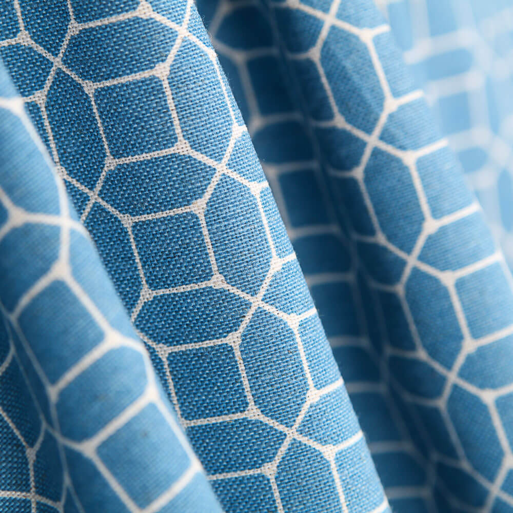 Lona Estampada Geométrica Denim - Ribes y Casals