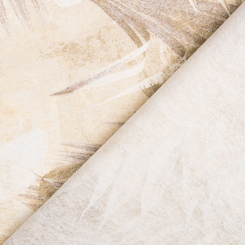 Loneta Estampada Folhas Bege - Ribes y Casals