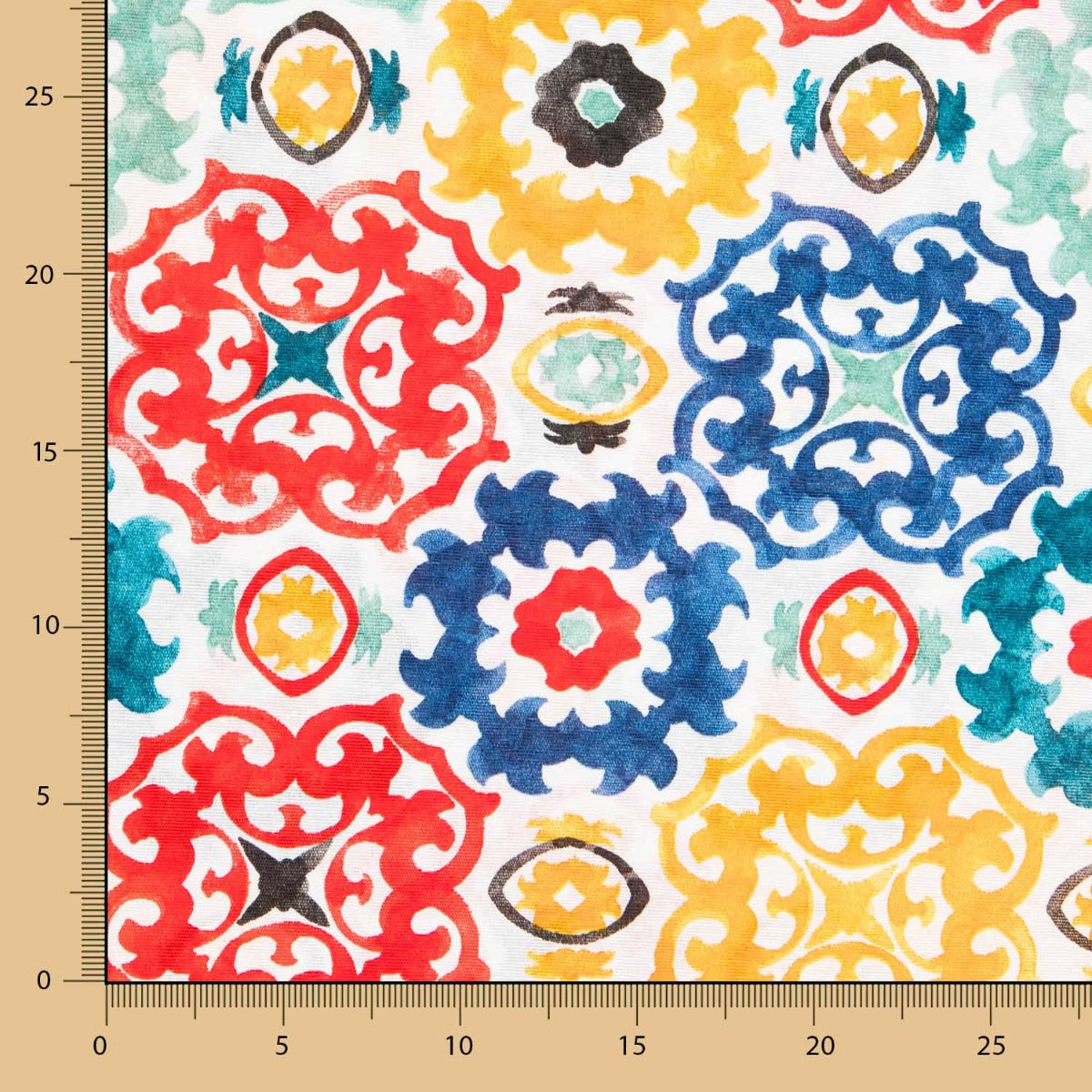 Loneta Estampada Maori Amarelo - Ribes y Casals