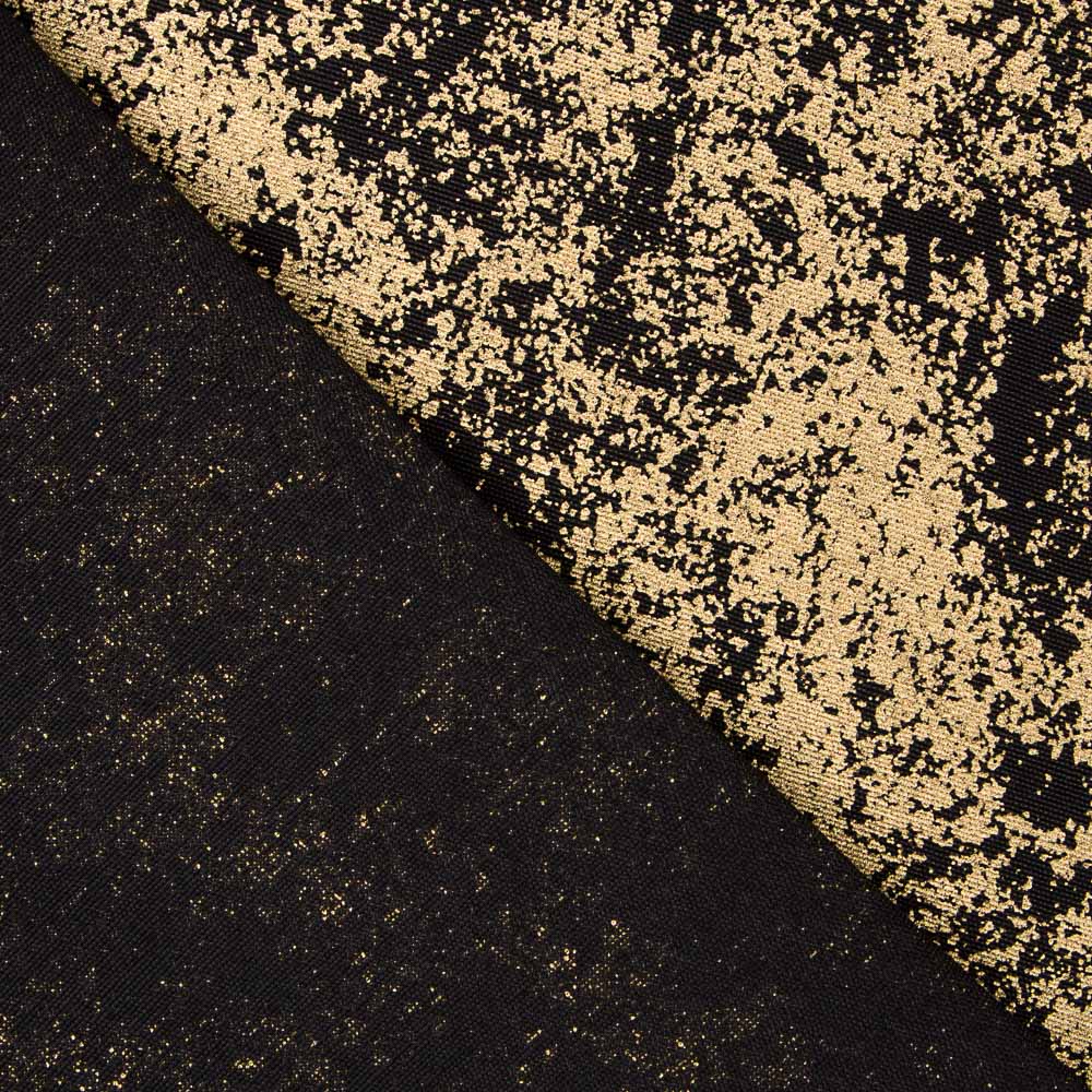 Loneta Estampada Preta Dourado - Ribes y Casals
