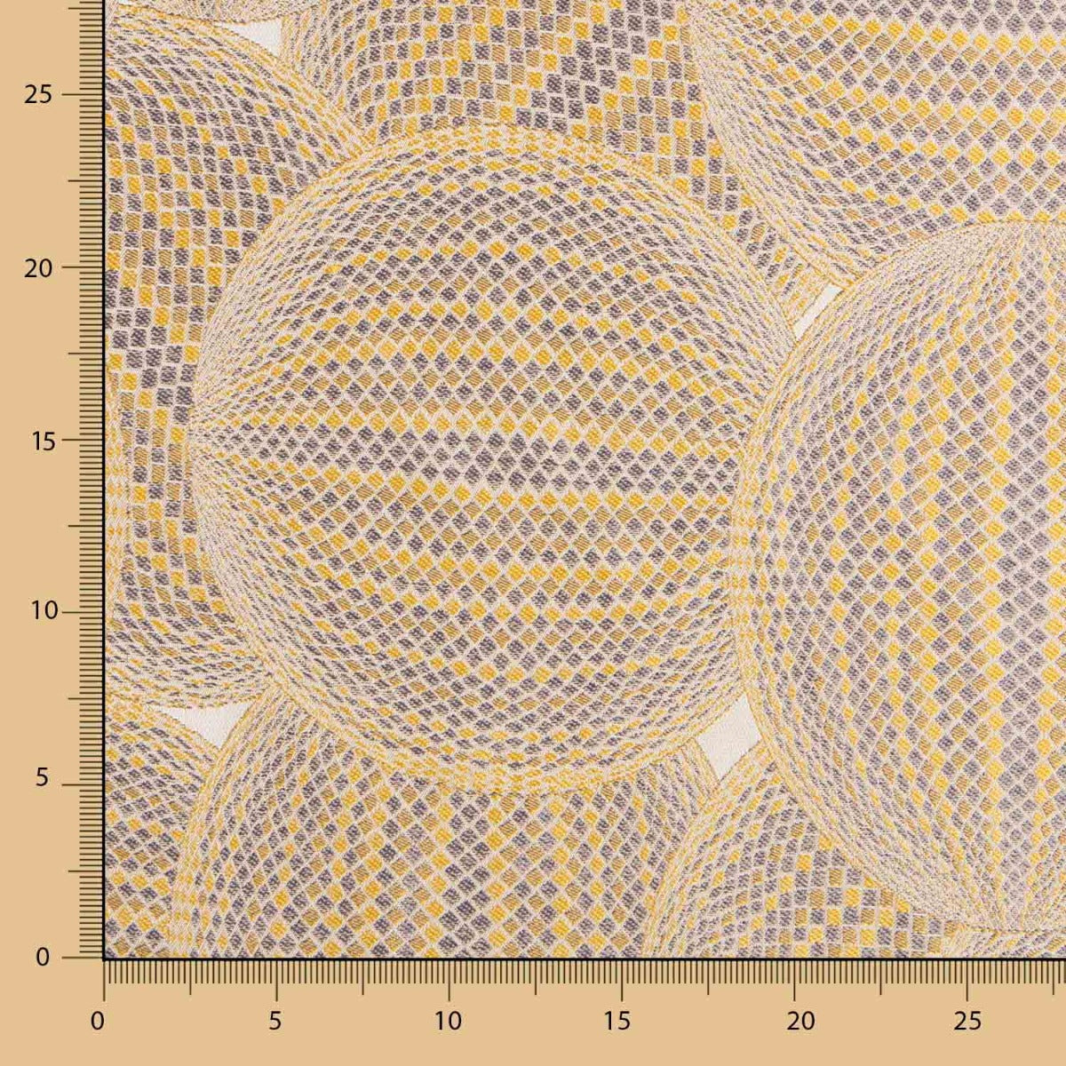 Loneta Jacquard Bolas Amarela - Ribes y Casals