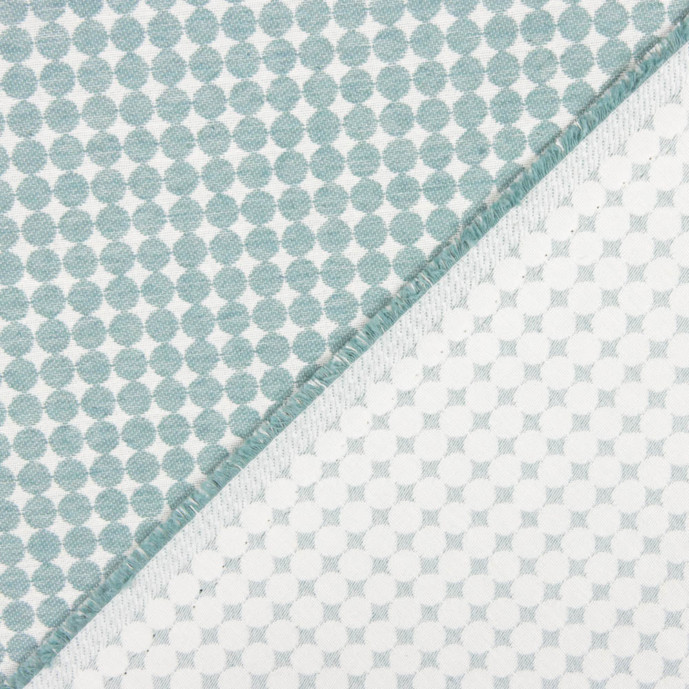 Lona Jacquard Dots Verde Água - Ribes y Casals