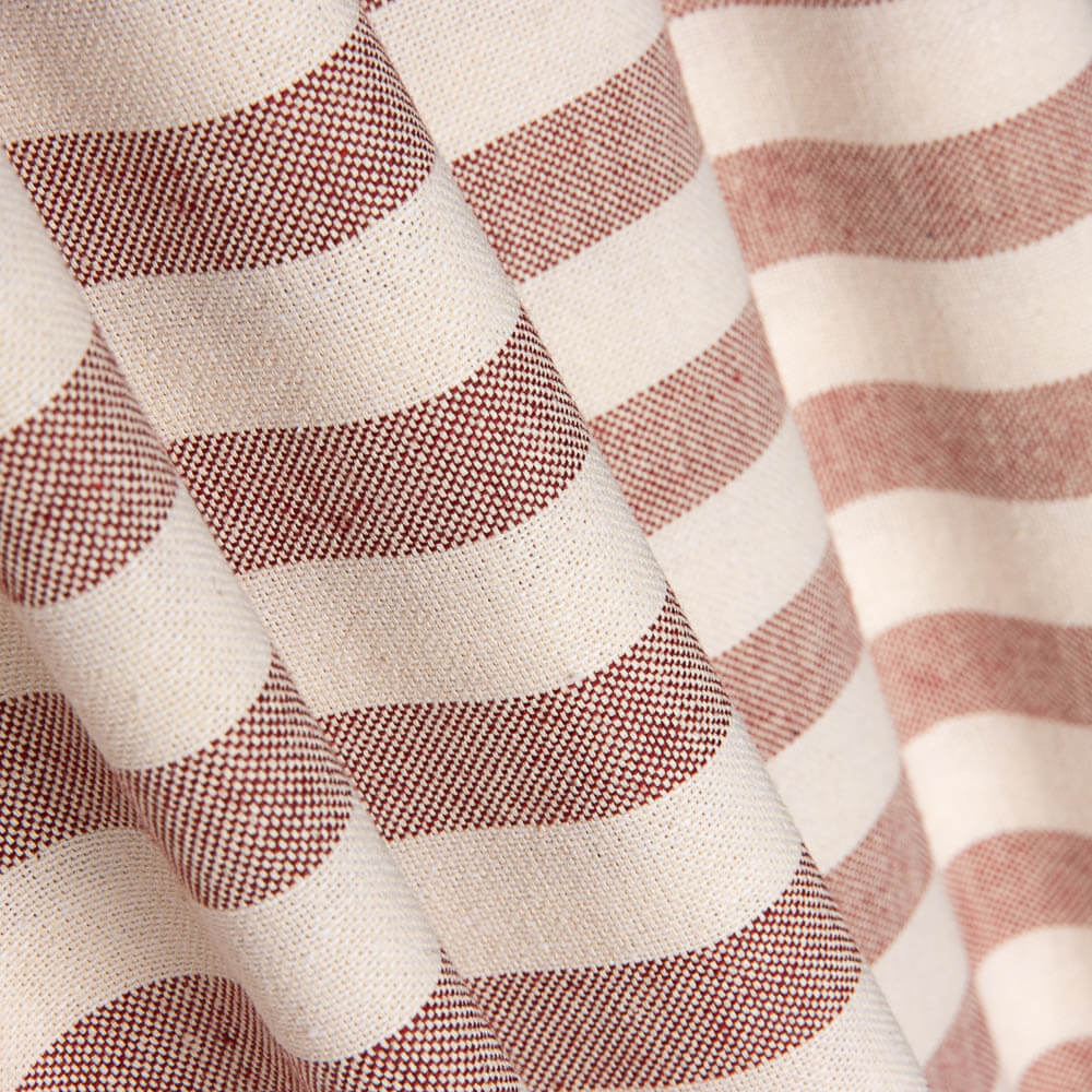 Loneta Rústica Listras Maxi Rubi - Ribes y Casals