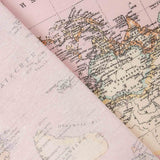 Tela Lona Estampada Mapamundi Rosa - Ribes y Casals