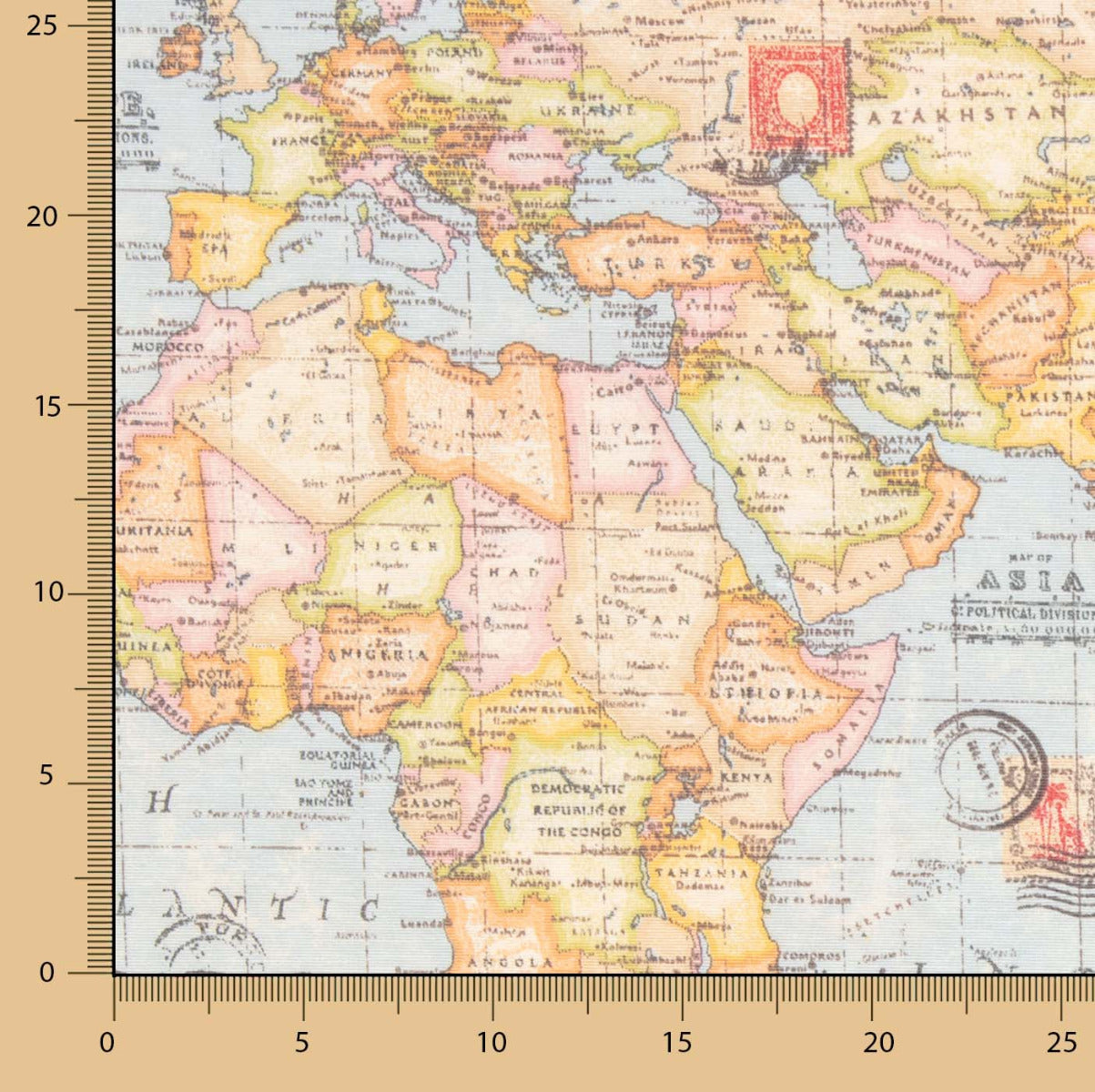 Loneta Mapamundi Sellos - Ribes y Casals