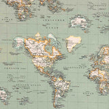 Tecido Loneta Mapa-múndi Azul - Ribes y Casals