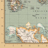 Tecido Loneta Mapa-múndi Azul - Ribes y Casals