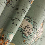 Tecido Loneta Mapa-múndi Azul - Ribes y Casals