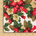 Loneta Navidad Blanco Centros Rojo - Ribes y Casals