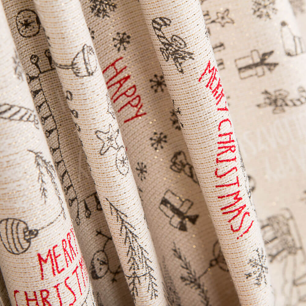 Loneta Natal Merry Christmas Lurex - Ribes y Casals