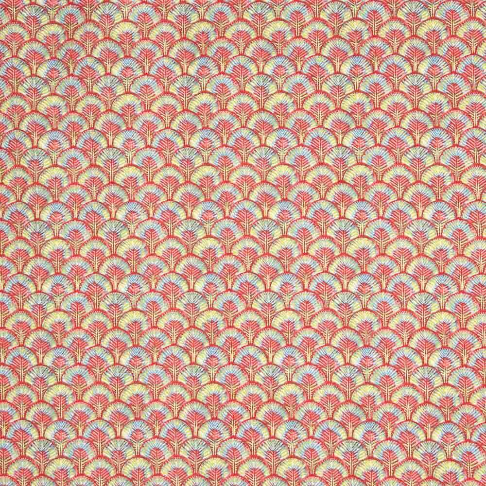 Loneta Algodão Penas Morango - Ribes y Casals