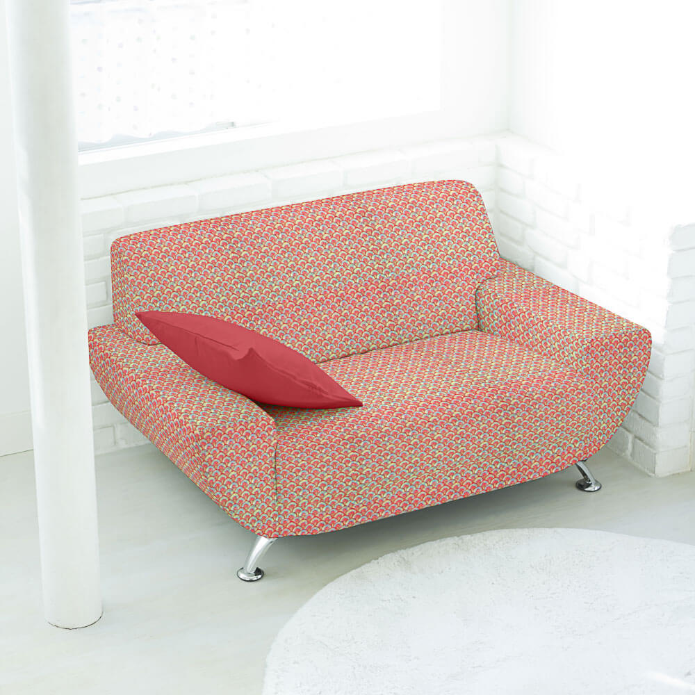 Loneta Algodão Penas Morango - Ribes y Casals