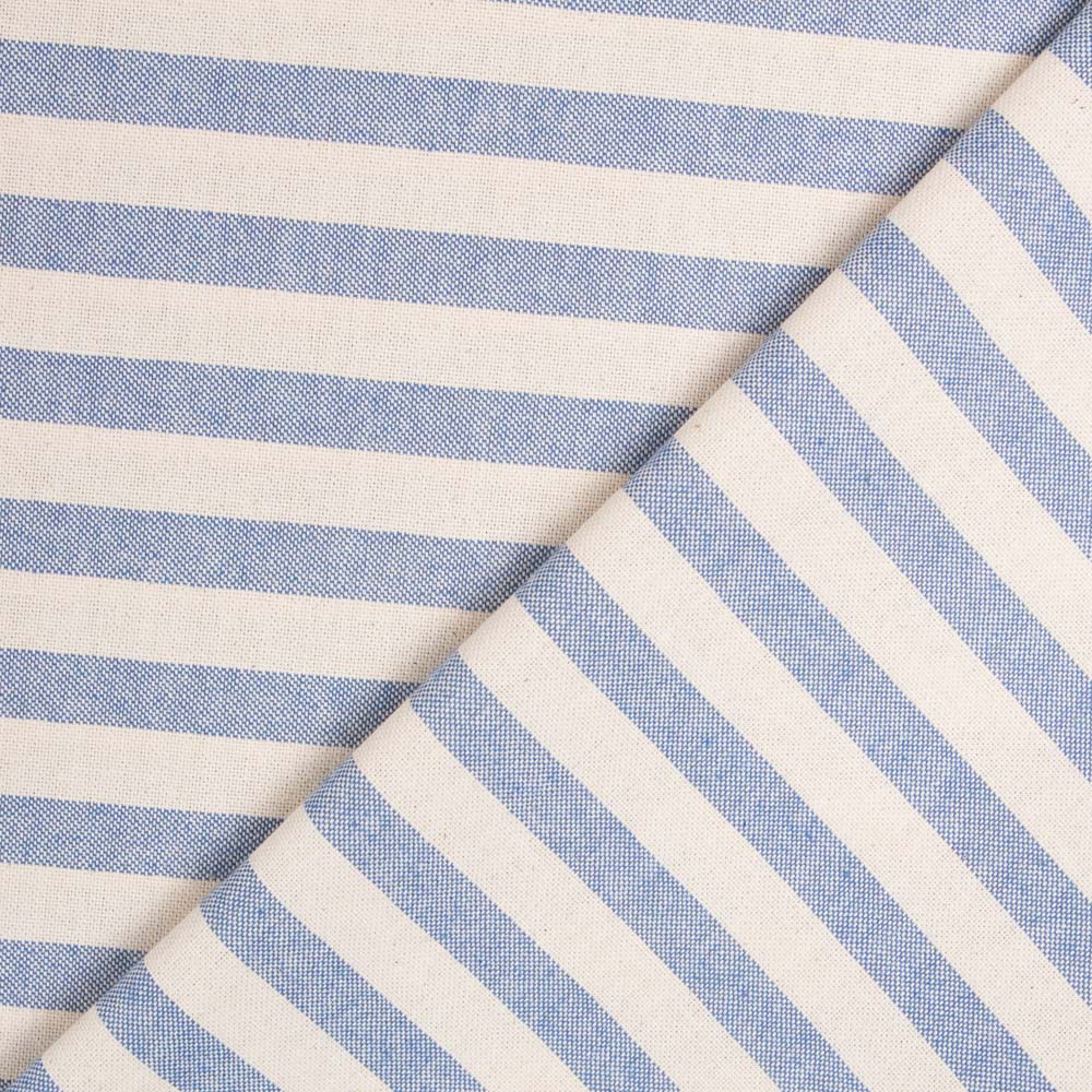 Loneta Rústica Rayas Fina Azul - Ribes y Casals
