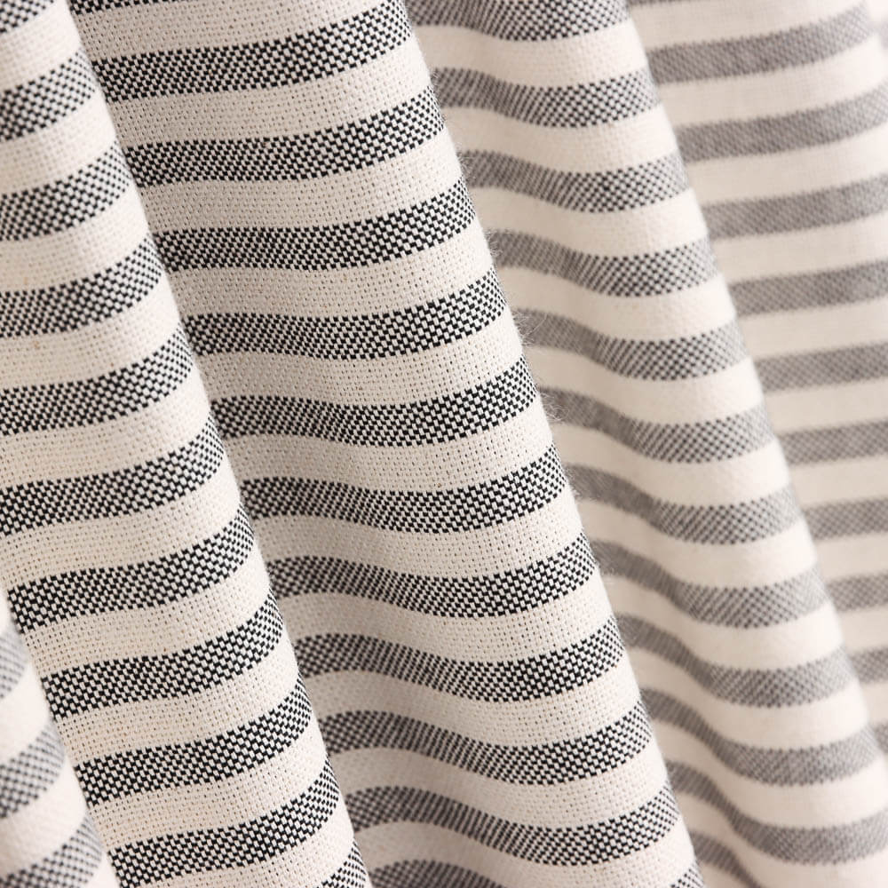 Loneta Listrada Rústica Mini  Preta - Ribes y Casals