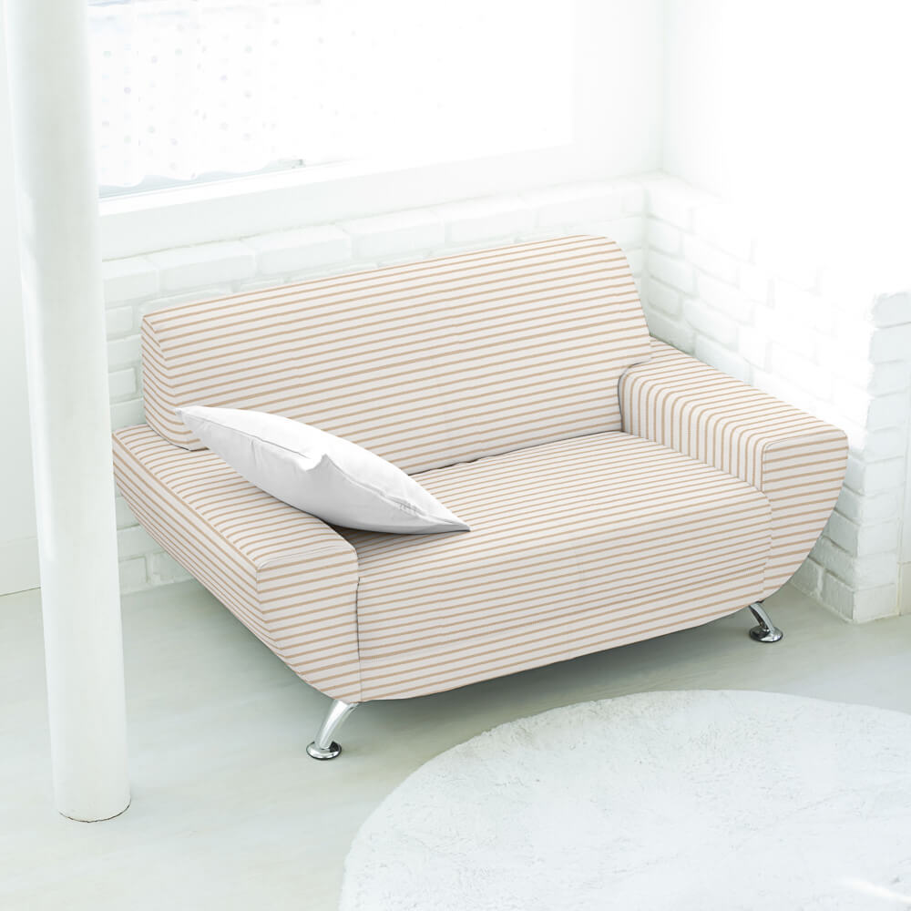 Estofamento Lona Mini Listra Bege - Ribes y Casals