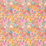 Loneta Supreme Floral Laranja - Ribes y Casals