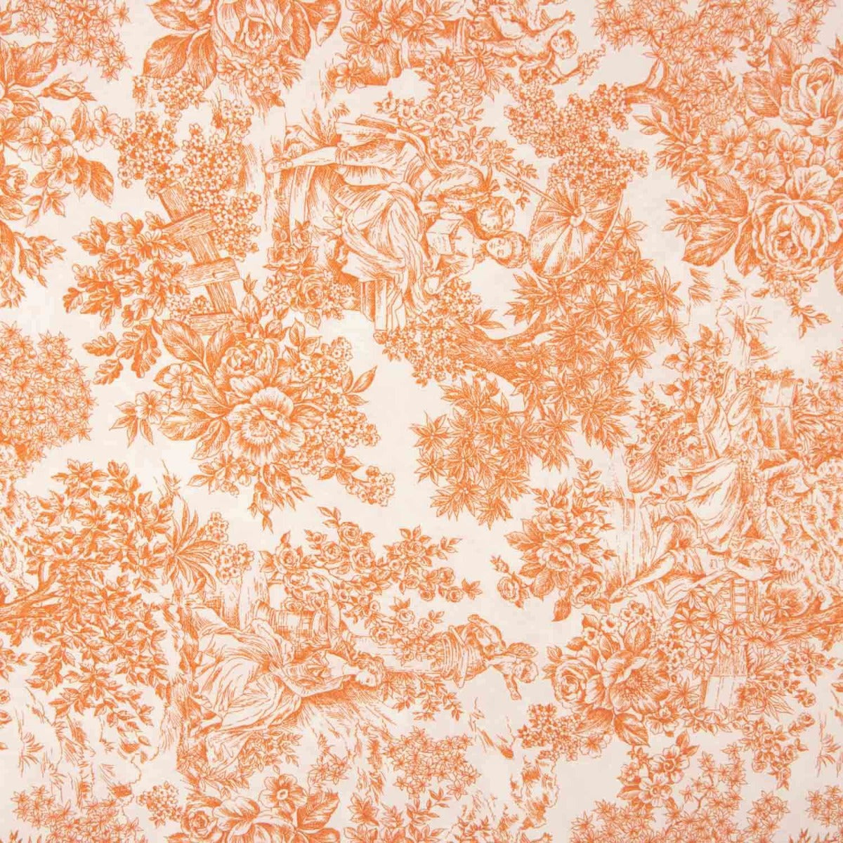 Loneta Toile de Jouy Laranja - Ribes y Casals