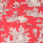 Loneta Toile De Jouy Fundo Vermelho - Ribes y Casals
