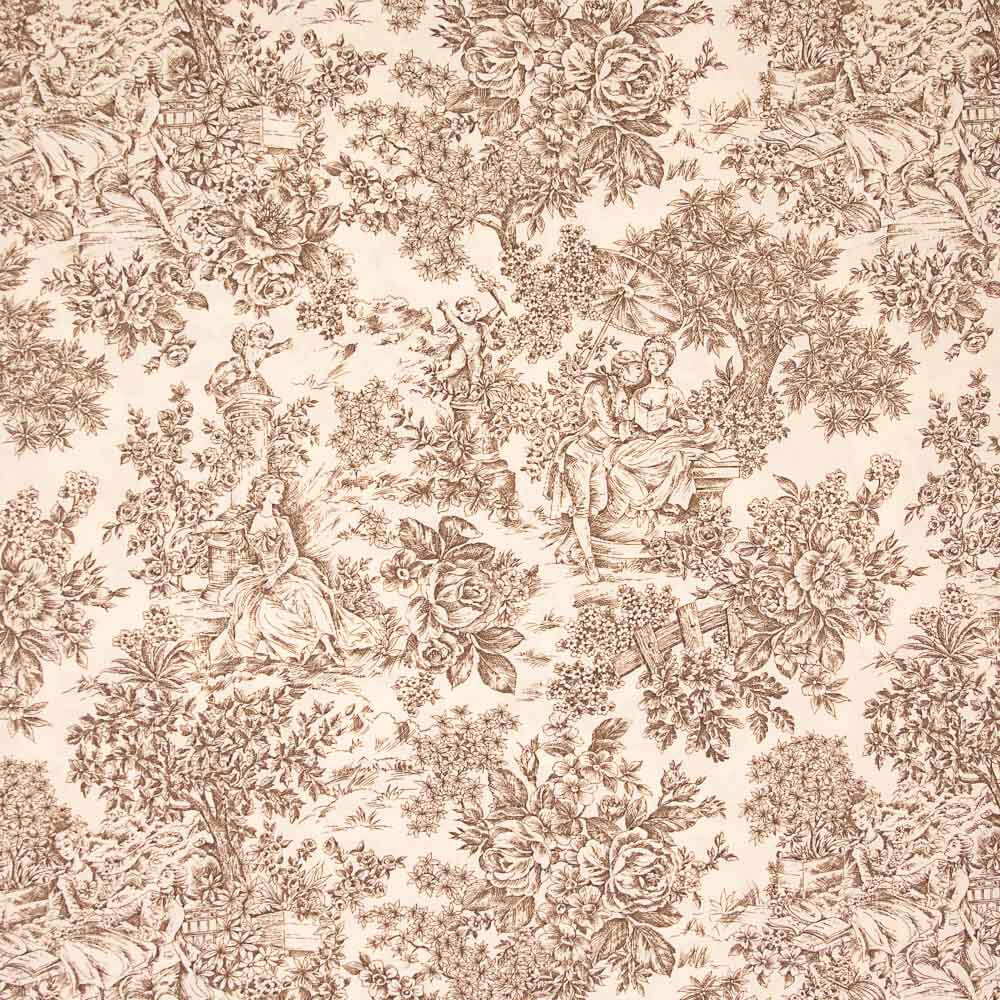 Loneta Toile de Jouy Marrón - Ribes y Casals