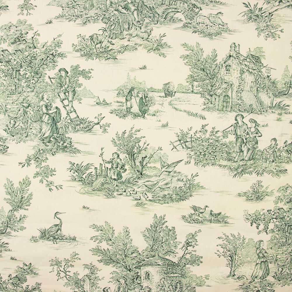 Loneta Toile De Jouy Verde - Ribes y Casals