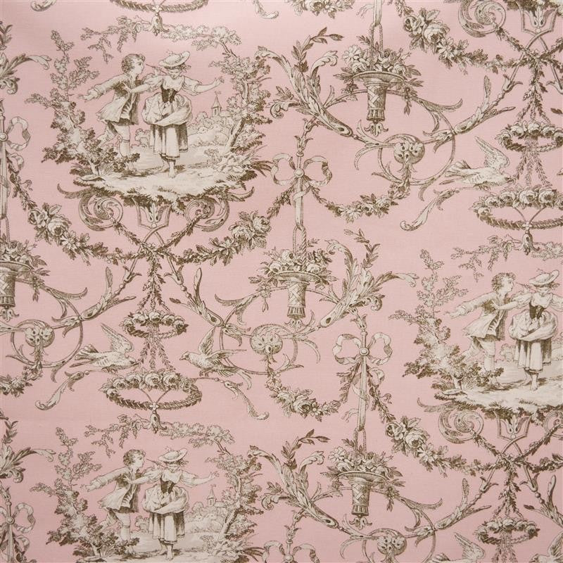 Telas impressas rosa Toile de Jouy - Ribes y Casals