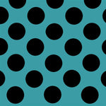 Bolinhas Spandex 25mm Fundo Azul Bolinhas Pretas - Ribes y Casals