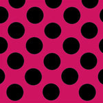 Bolinhas Spandex 25mm Fundo Fúcsia Bolinhas Pretas - Ribes y Casals