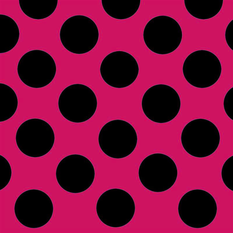Bolinhas Spandex 25mm Fundo Fúcsia Bolinhas Pretas - Ribes y Casals
