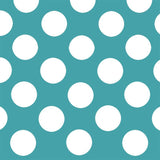 Bolinhas Spandex 25mm Fundo Turquesa Bolinhas Brancas - Ribes y Casals