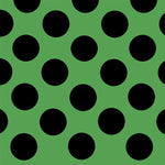 Bolinhas Spandex 25mm Fundo Verde Bolinhas Pretas - Ribes y Casals
